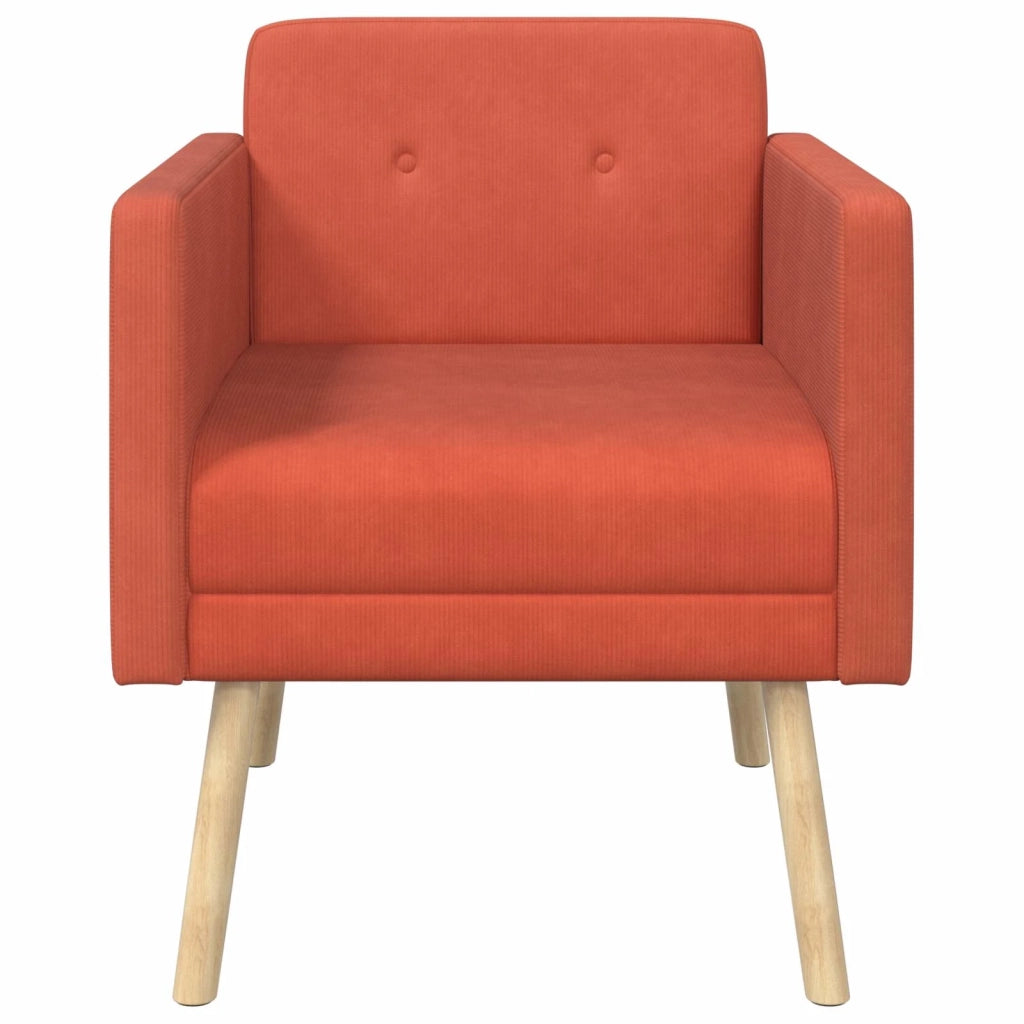 Sedia d'accento Rosso Arancio Tessuto in velluto a coste 42044816