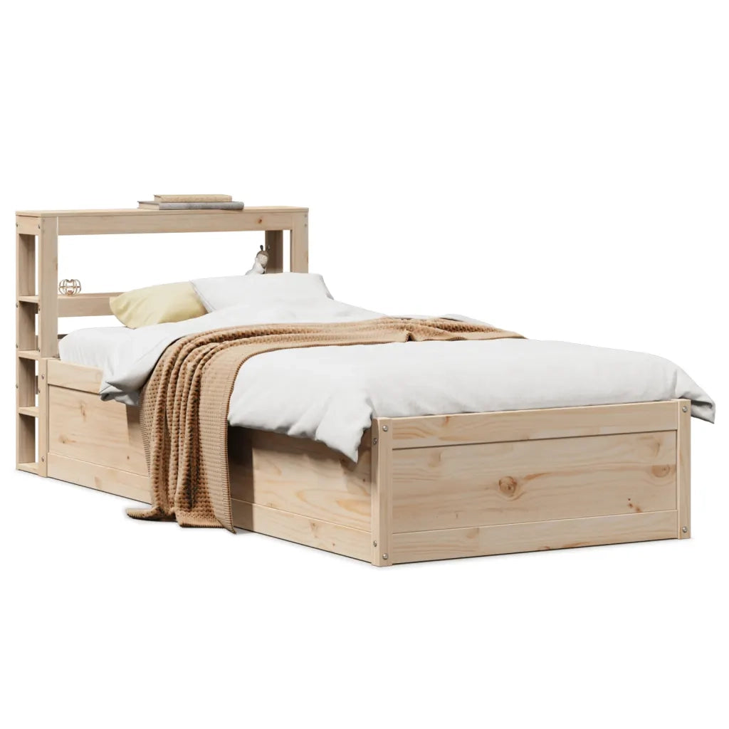 Giroletto con Testiera-Struttura Letto con testiera 75x190 cm in Legno Massello di Pino 968400