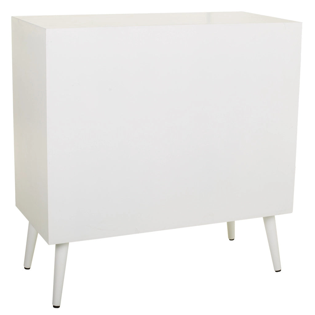 Cassettiera in legno e rete bianca 80x39,5x81h