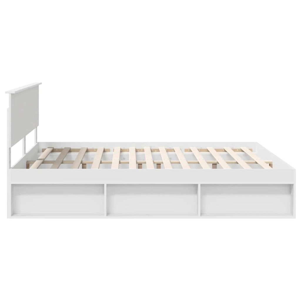 Struttura del letto Bianco 200 x 200 cm Legno multistrato 3407832