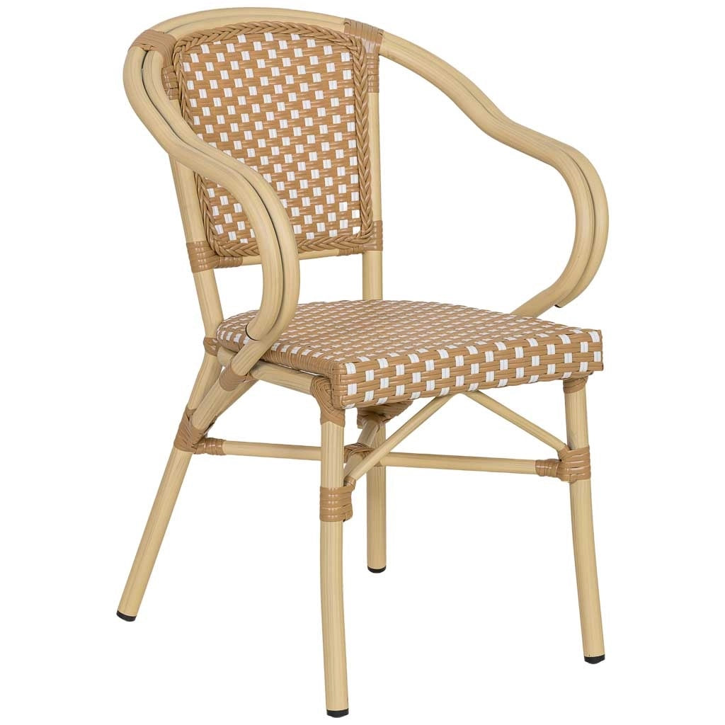 Fauteuil in rotin sintetico crème 57x57x84 cm (hauteur)