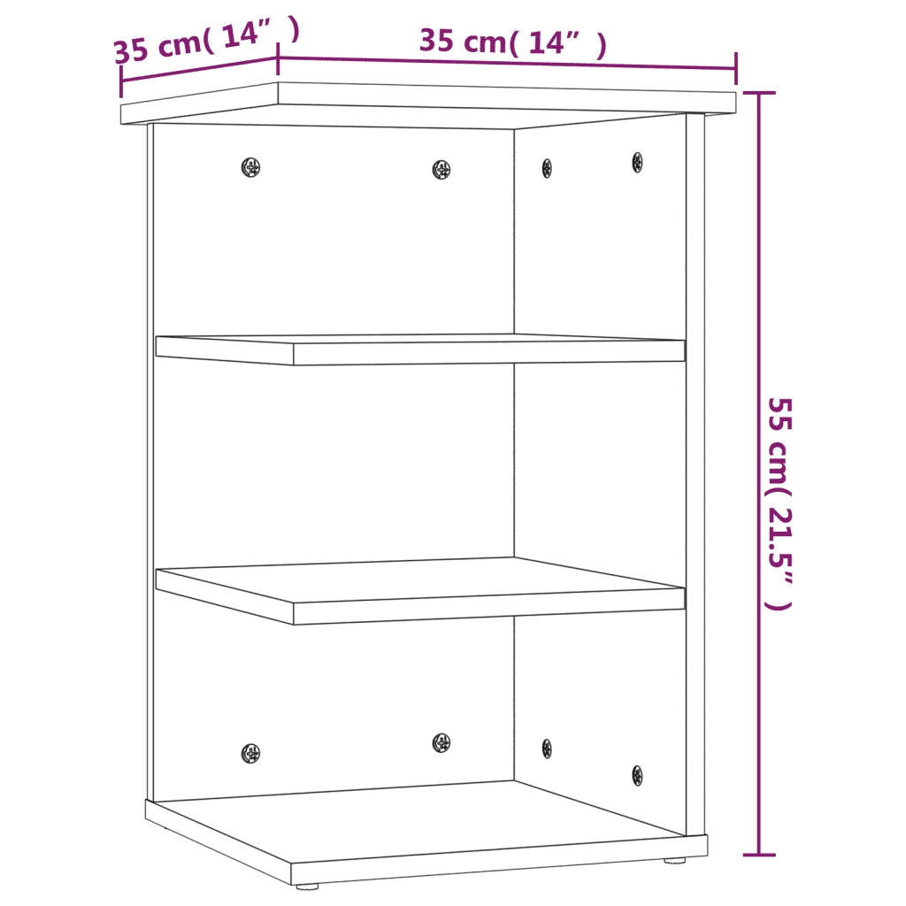 Mobiletto Laterale Rovere Fumo 35x35x55 cm in Legno Multistrato CFW6181674
