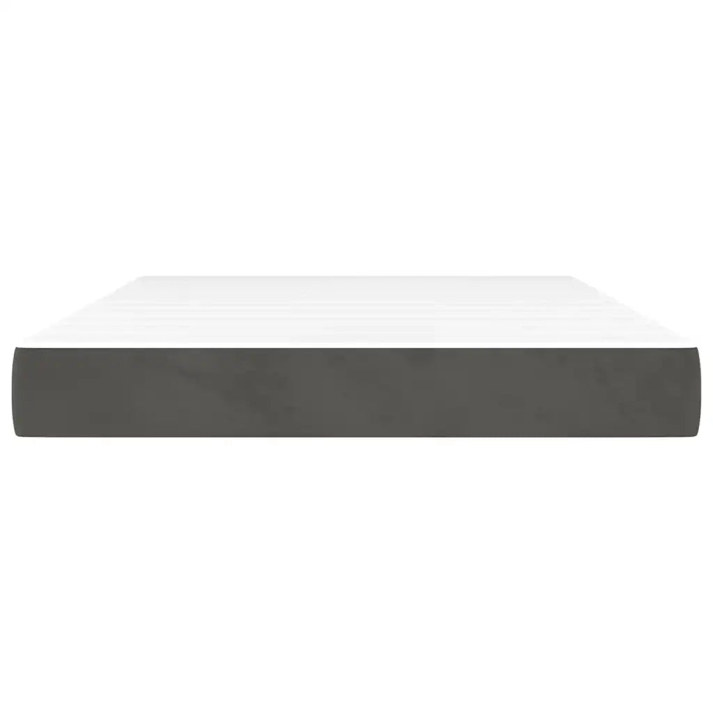 vidaXL Materasso a Molle Grigio Scuro 120x210x20 cm in Velluto