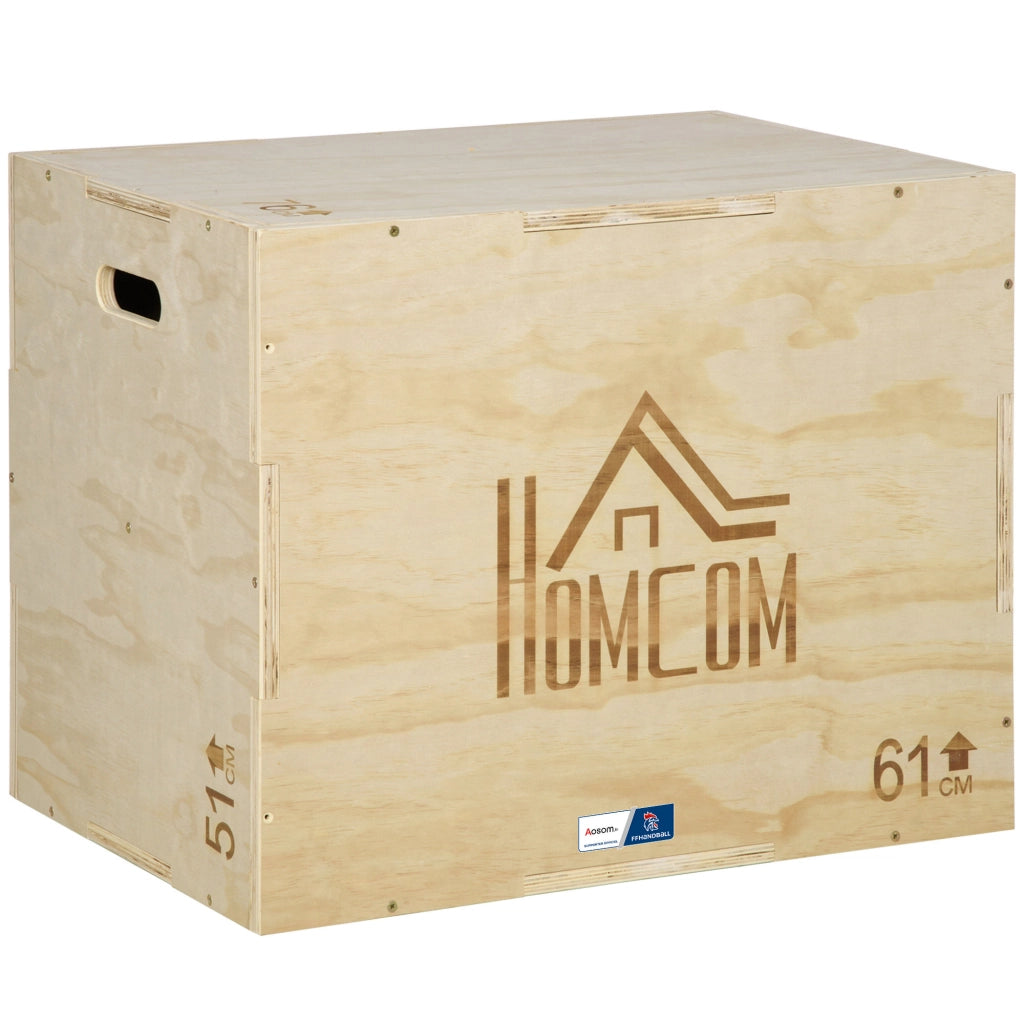 Box salto pliometrico 3 in 1 ¨C zephmum ¨C 61x51x76 cm legno