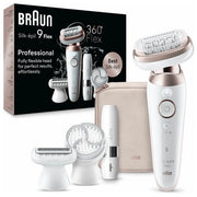 Braun Silk-épil 9 Flex 9-360 3D, Epilatore Elettrico Donna Per Epilazione Semplice, Bianco/Rosa