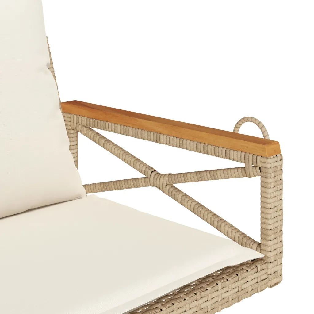 Panchina a Dondolo con Cuscini Beige 63x62x40 cm in Polyrattan 368175