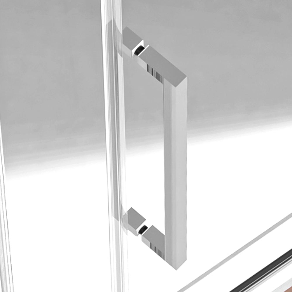 Box doccia angolare 90x80 in vetro temperato trasparente battente con profili cromo Neos