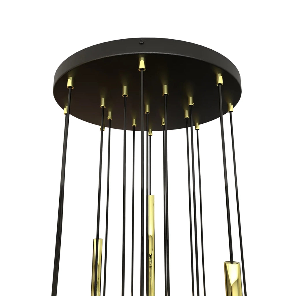 Lampadario Moderno Shu Acciaio Nero 17 Luci G9 Ip20