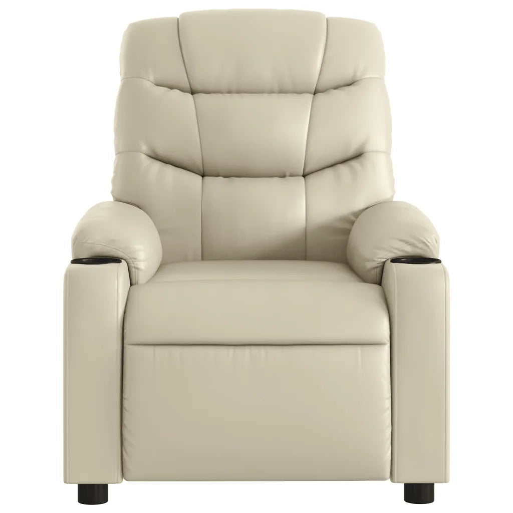 Poltrona | Sedia Relax Reclinabile Crema in Similpelle