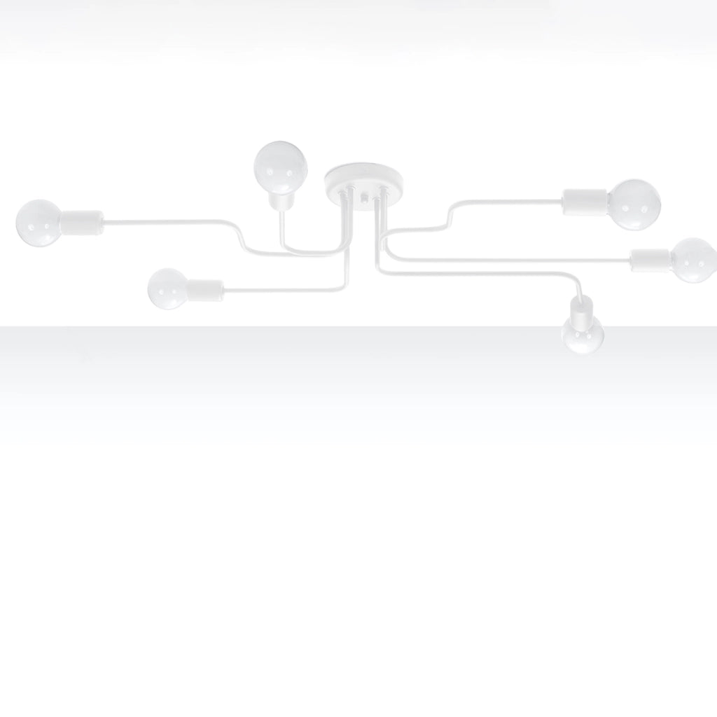 Lampada da soffitto Crimson Vector 6x E27 LED 15W Acciaio Bianco Industriale