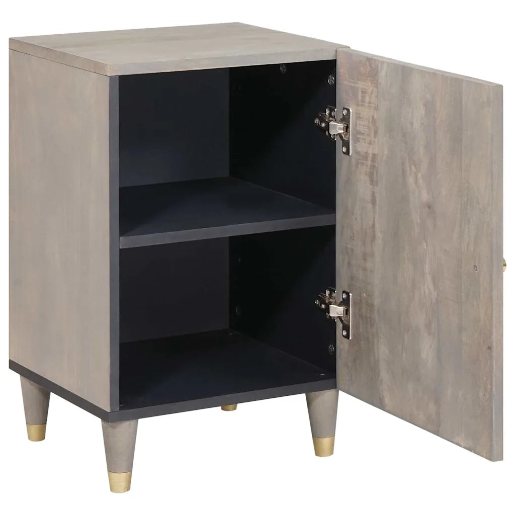vidaXL Mobile da Bagno Grigio 38 x 33 x 58 cm Legno massello di mango