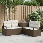 Set di divani 5 pz Marrone e Bianco Crema 3447796