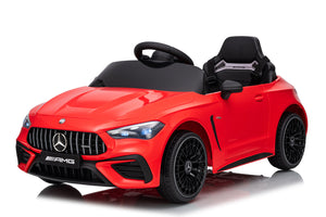 Macchina Elettrica per Bambini 12V Licenza Ufficiale Mercedes CLE53 Sedile in Pelle Rosso