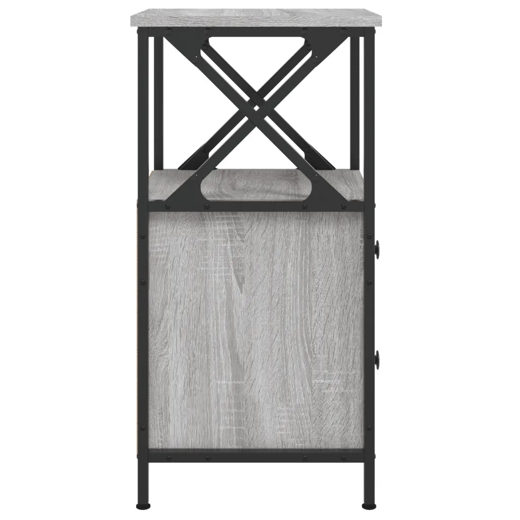 Comodino-Tavolino da notte Grigio Sonoma 34x35,5x70 cm in Legno Multistrato