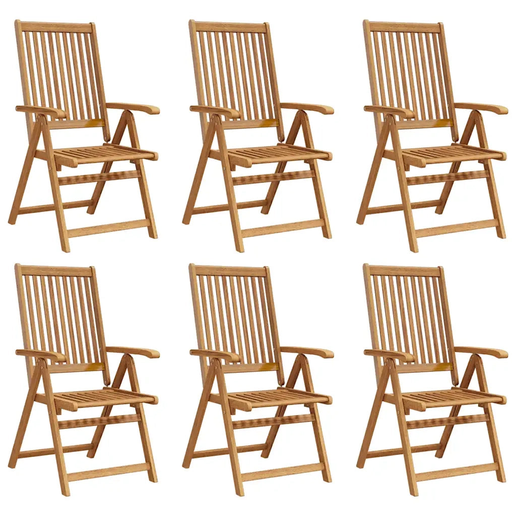 Sedie da Giardino Pieghevoli 6 pz in Legno Massello di Acacia cod mxl 52704