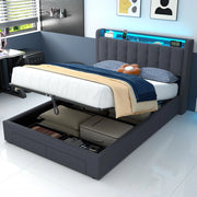 Letto contenitore 140x190 cm, colore grigio