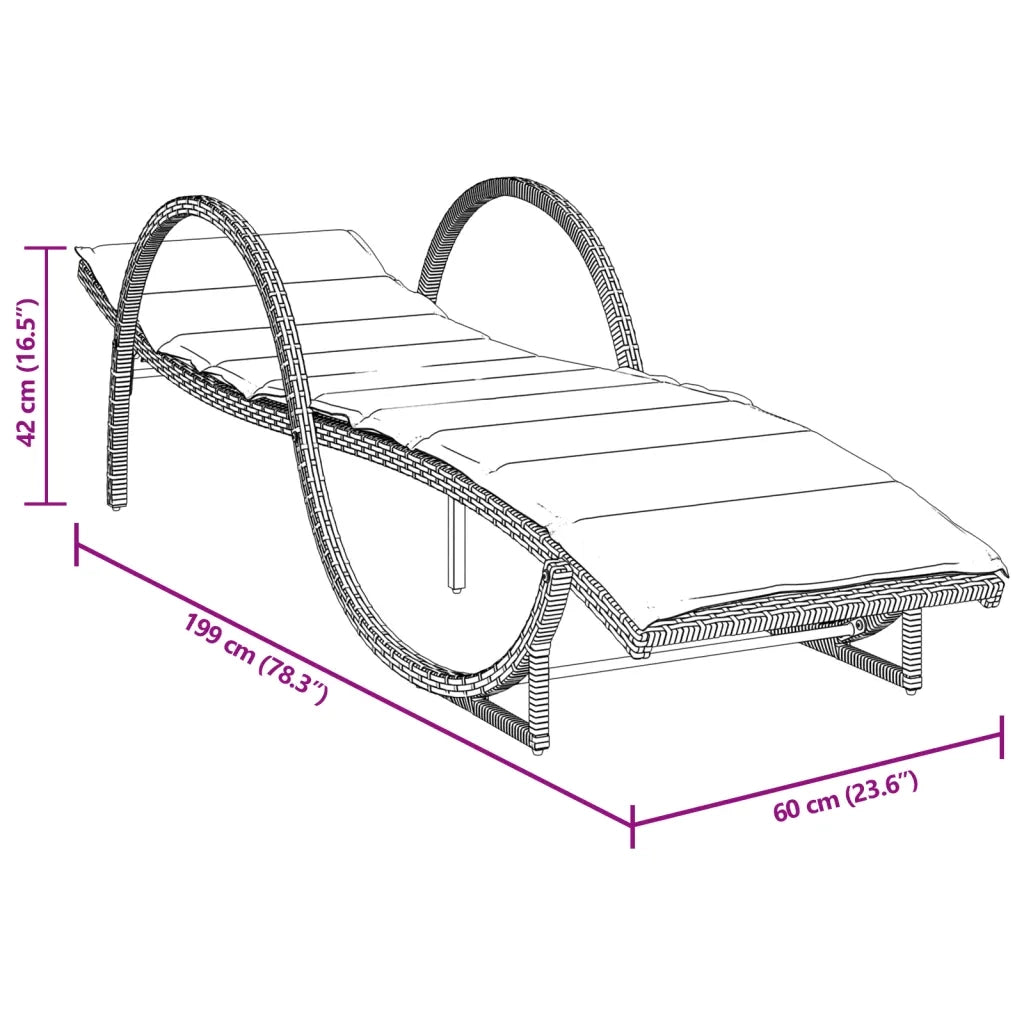 Lettini Prendisole 2 pz con Cuscini Marrone in Polyrattan