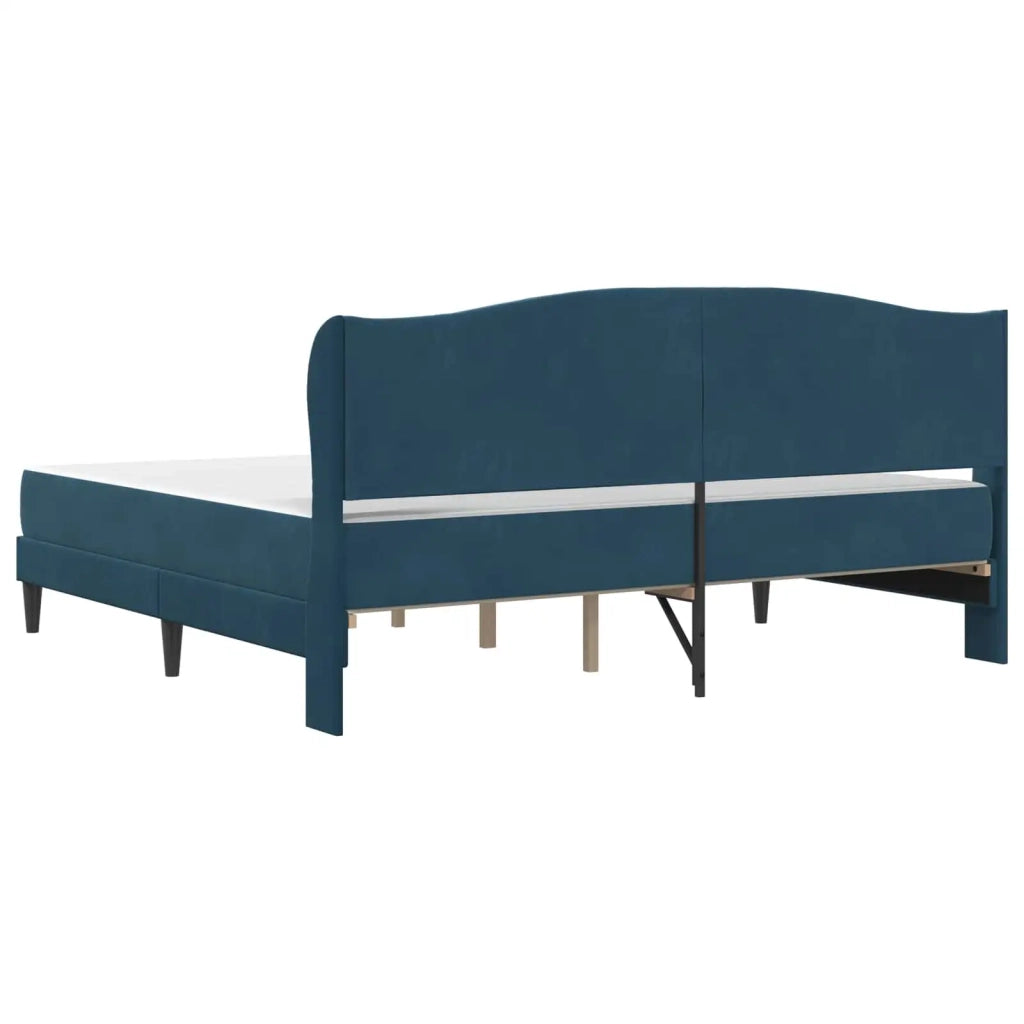 Struttura del letto con testiera Blu 200 x 200 cm Velluto