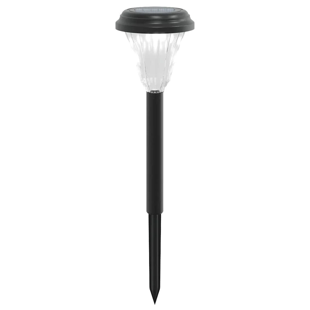 Set di 12 luci solari per vialetti e pali da giardino 8,5 x 31 cm illuminazione automatica atmosfera accogliente nero PS 02_0056662