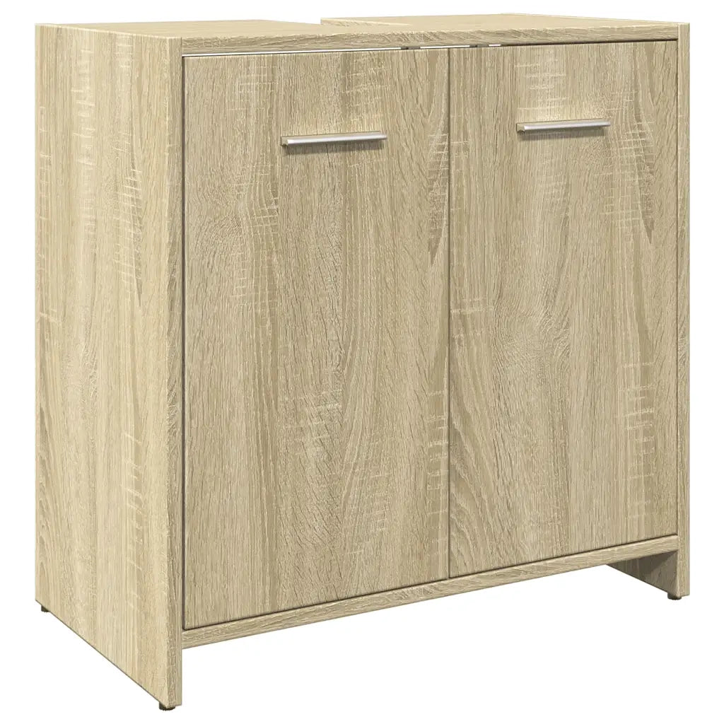 vidaXL Set Mobili da Bagno 3 pz Rovere Sonoma in Legno Multistrato