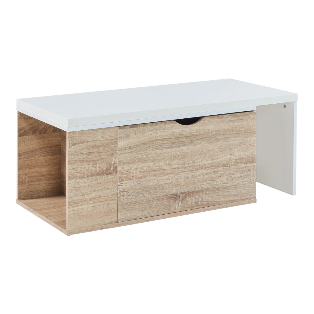 Tavolino laterale 100 x 48 x 40 cm effetto legno bianco 03_0010983
