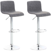 Set 2 sgabelli HOVER in tessuto grigio chiaro,cromo