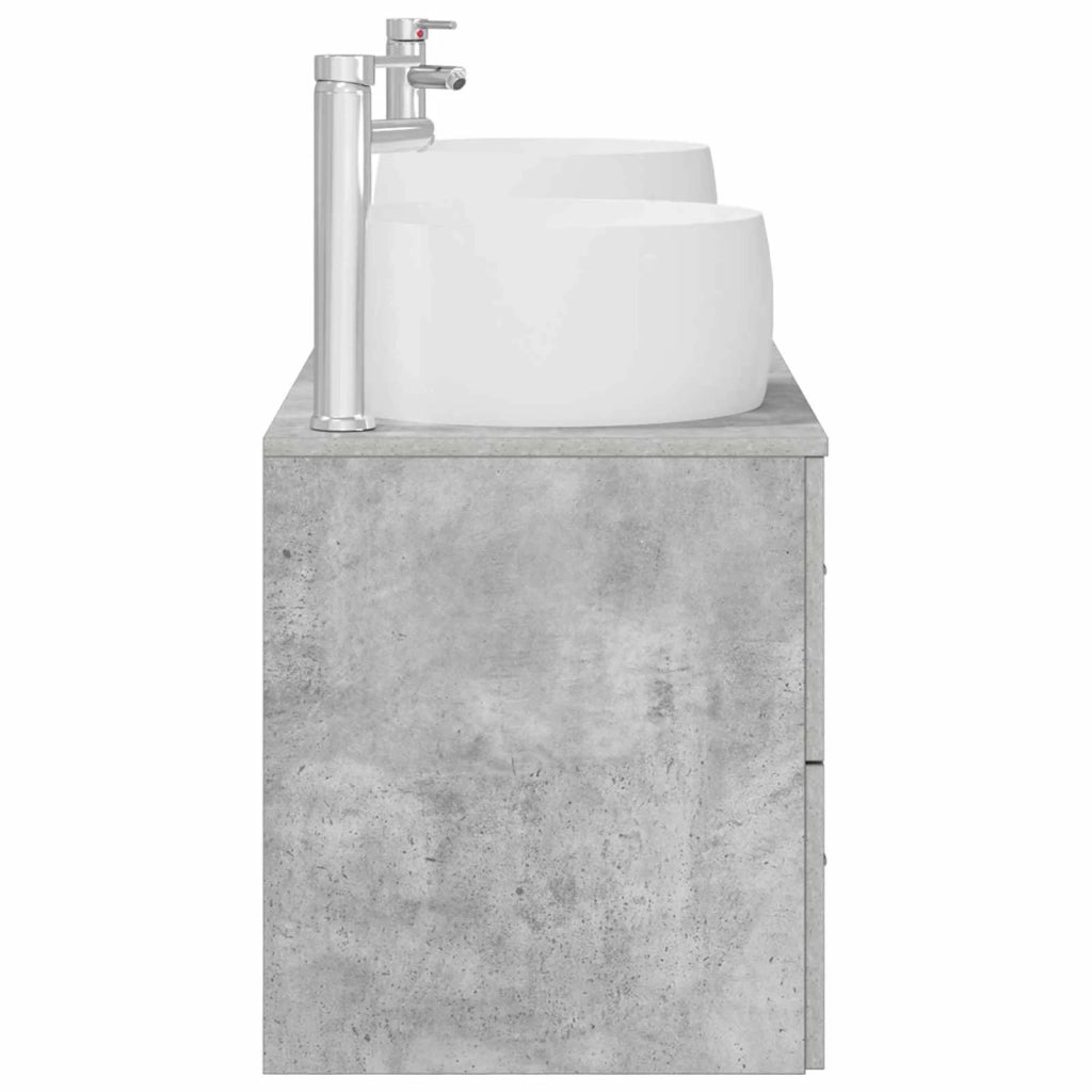 Set di mobili per il bagno 3 pz Grigio Cemento 3405918