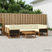 Set di divani da esterno con cuscino 7 pcs Naturale e Crema