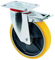 Avo RUOTA GIREVOLE PER CARRELLI POLIURETANO+FRENO art.24ANT mm. 80-piastra mm.100x85