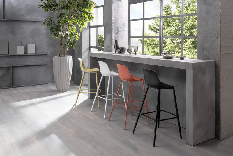 Set 2 Sgabelli 47,5x47xH91,5 cm in Polipropilene Frida Bianco