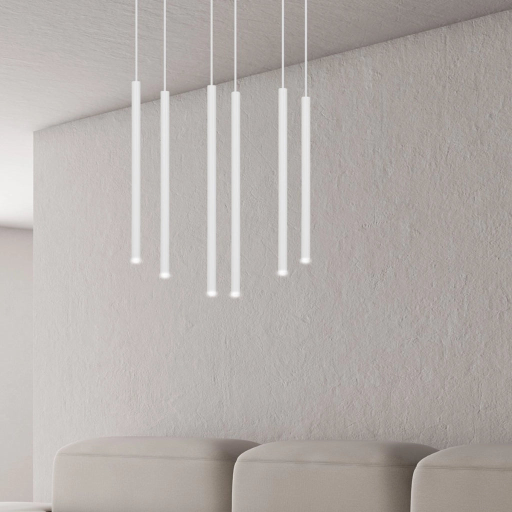 Lampada a sospensione Selter in acciaio bianco opaco