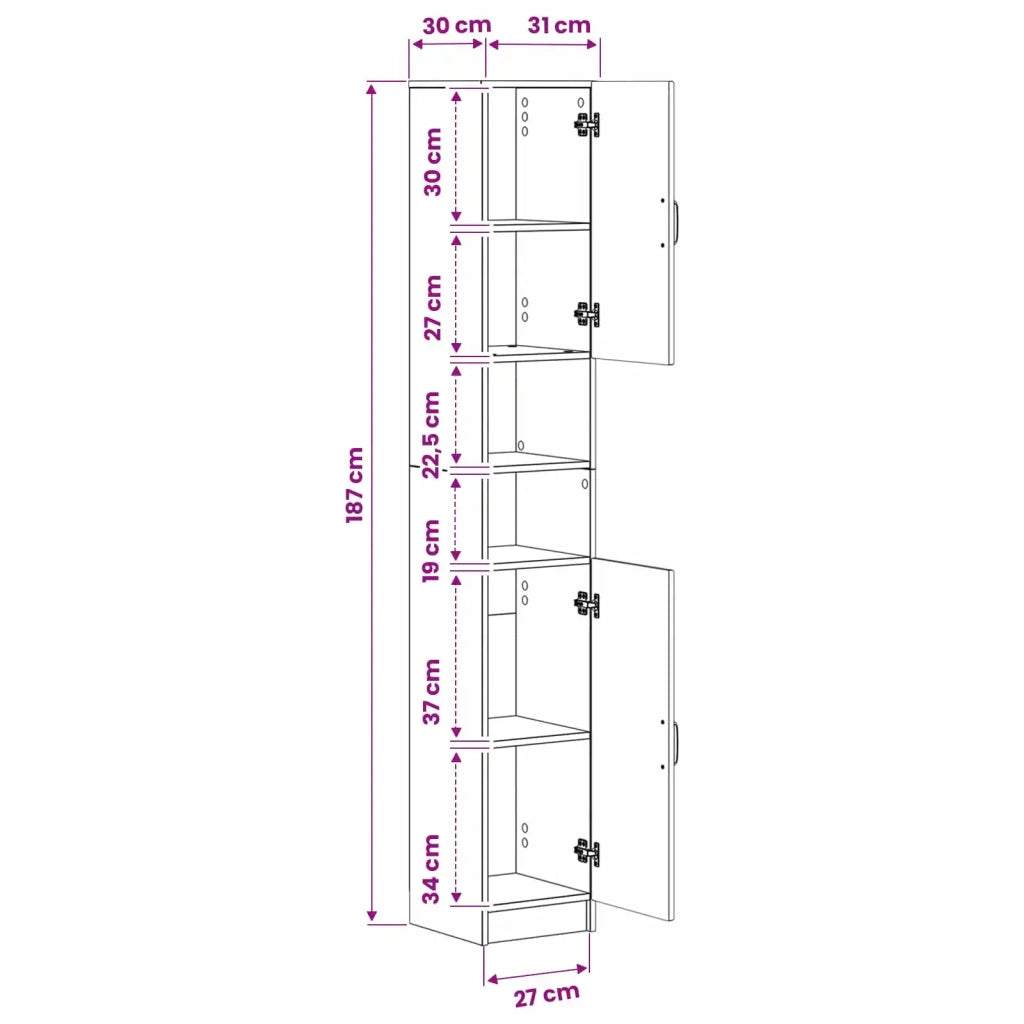 Armadio da Bagno con Ripiano Aperto UTRECHT Grigio Cemento 897698