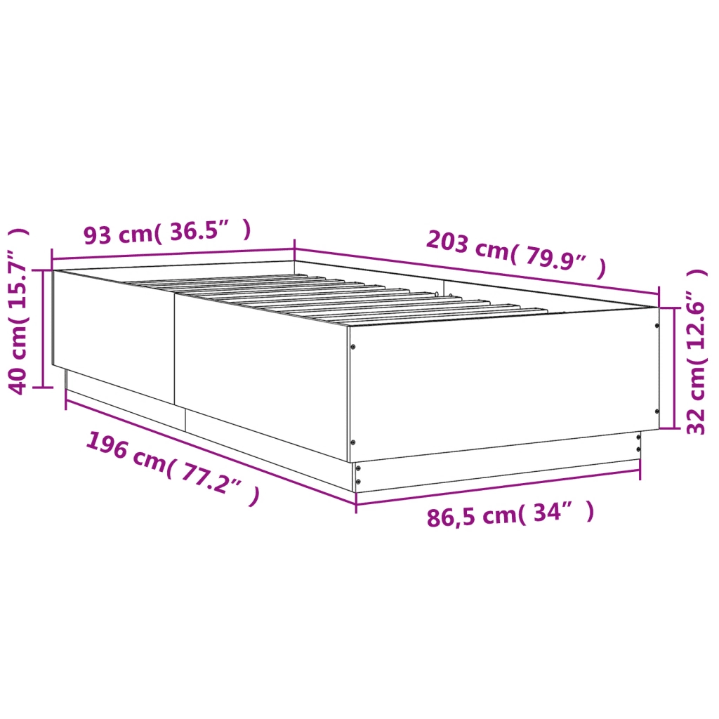 Giroletto Grigio Cemento 90x200 cm in Legno Multistrato 3209726