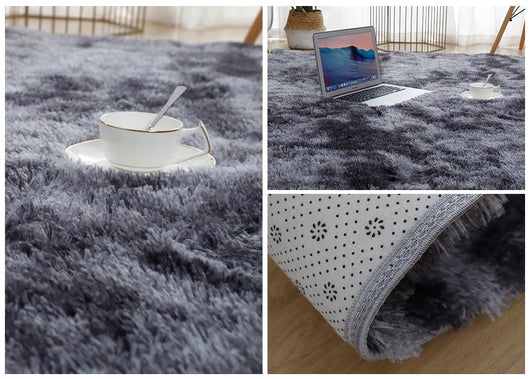 Tappeto shaggy morbido grigio scuro 120x170 cm