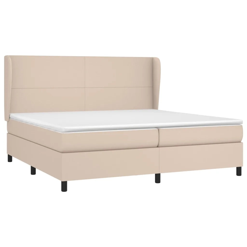 Giroletto a Molle con Materasso Cappuccino 200x200cm Similpelle
