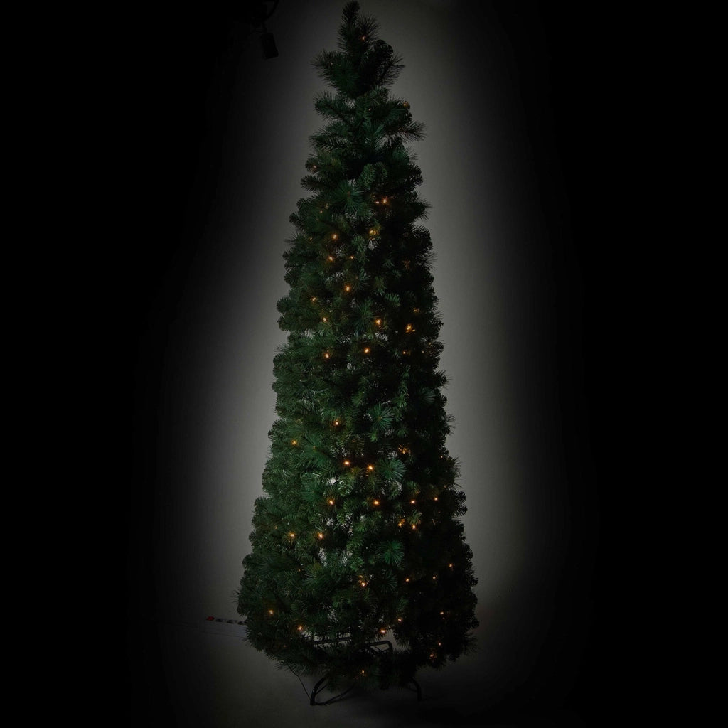 Albero di Natale Artificiale Pieghevole 210 cm 1013 Rami con Luci LED Verde