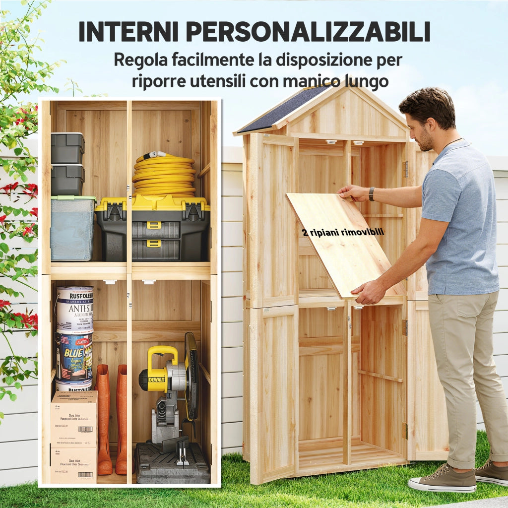 Armadio da Giardino con Ripiani ¨C zephmum ¨C Bianco