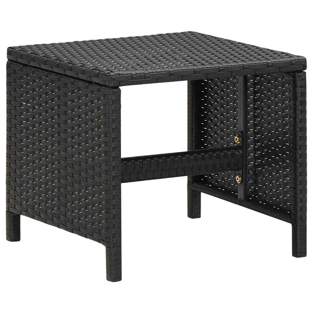 Set Sedie da Giardino con Poggiapiedi 4 pz in Polyrattan Nero cod mxl 23210