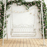 Panchina a Dondolo Acciaio 109 x 75 x 59 cm Bianco Antico