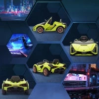 Lamborghini Macchina Elettrica per Bambini 12V con Fari e Musica, Telecomando e Velocità 3-5km/h, Età 3-5 Anni, 108x62x40cm, Verde