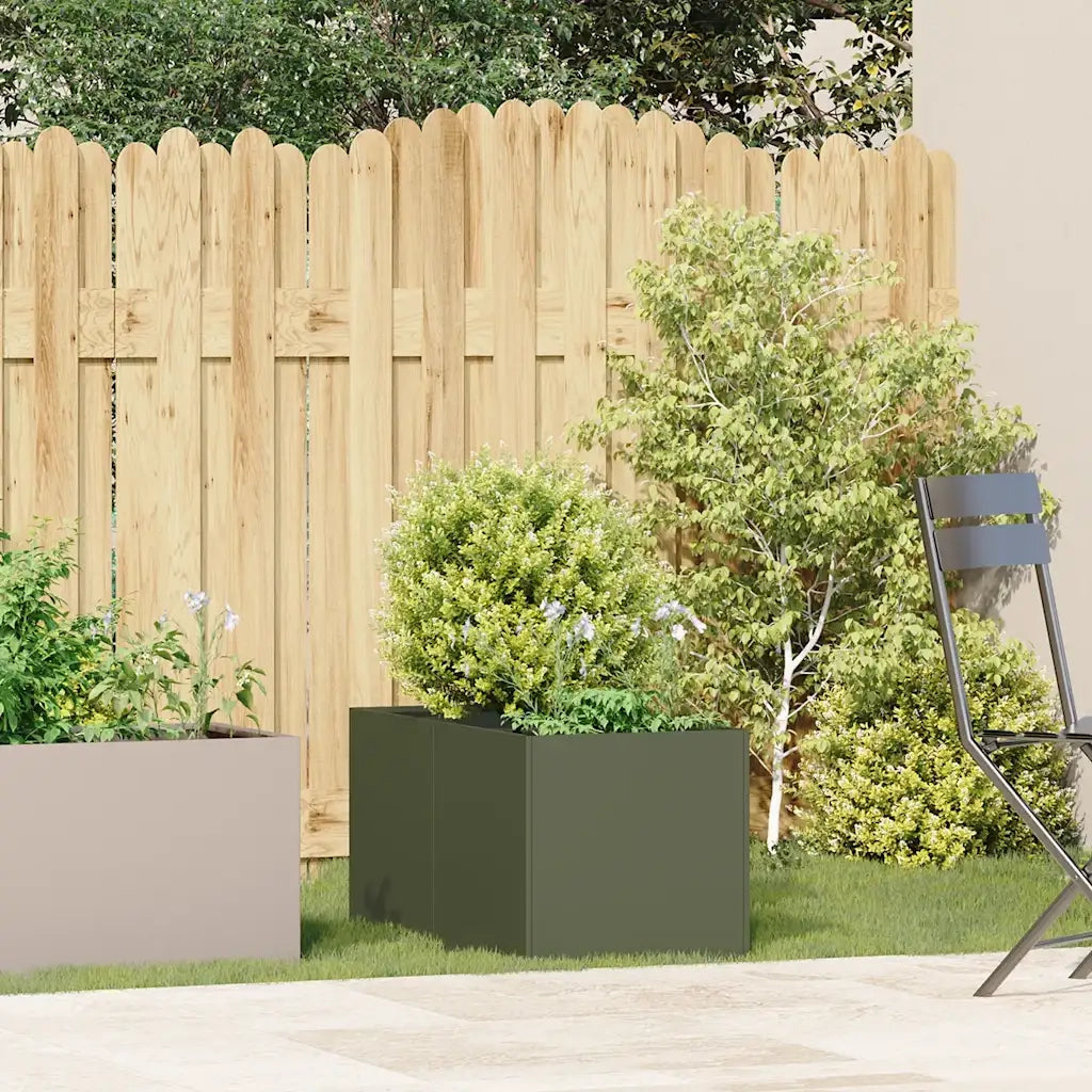 Fioriera Verde Oliva 40x80x40 cm in Acciaio Laminato a Freddo 860734