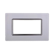 Placca In Vetro Serie Space 4P Colore Bianco Compatibile Con Bticino Living Light