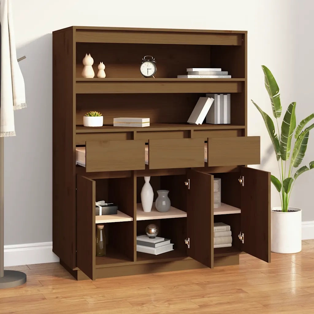 Credenza ambra 89x40x116,5 cm in Legno Massello di Pino