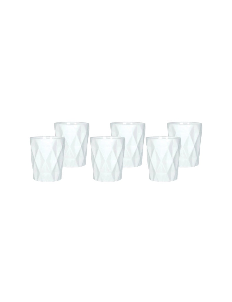 Set 6 bicchieri diamante bianco vetro