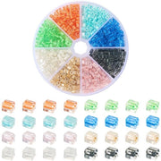 Rocailles in Mix di Colore 120g - Vierkante Perle - 8 Colori - 4mm - Perle di Vetro Leggera