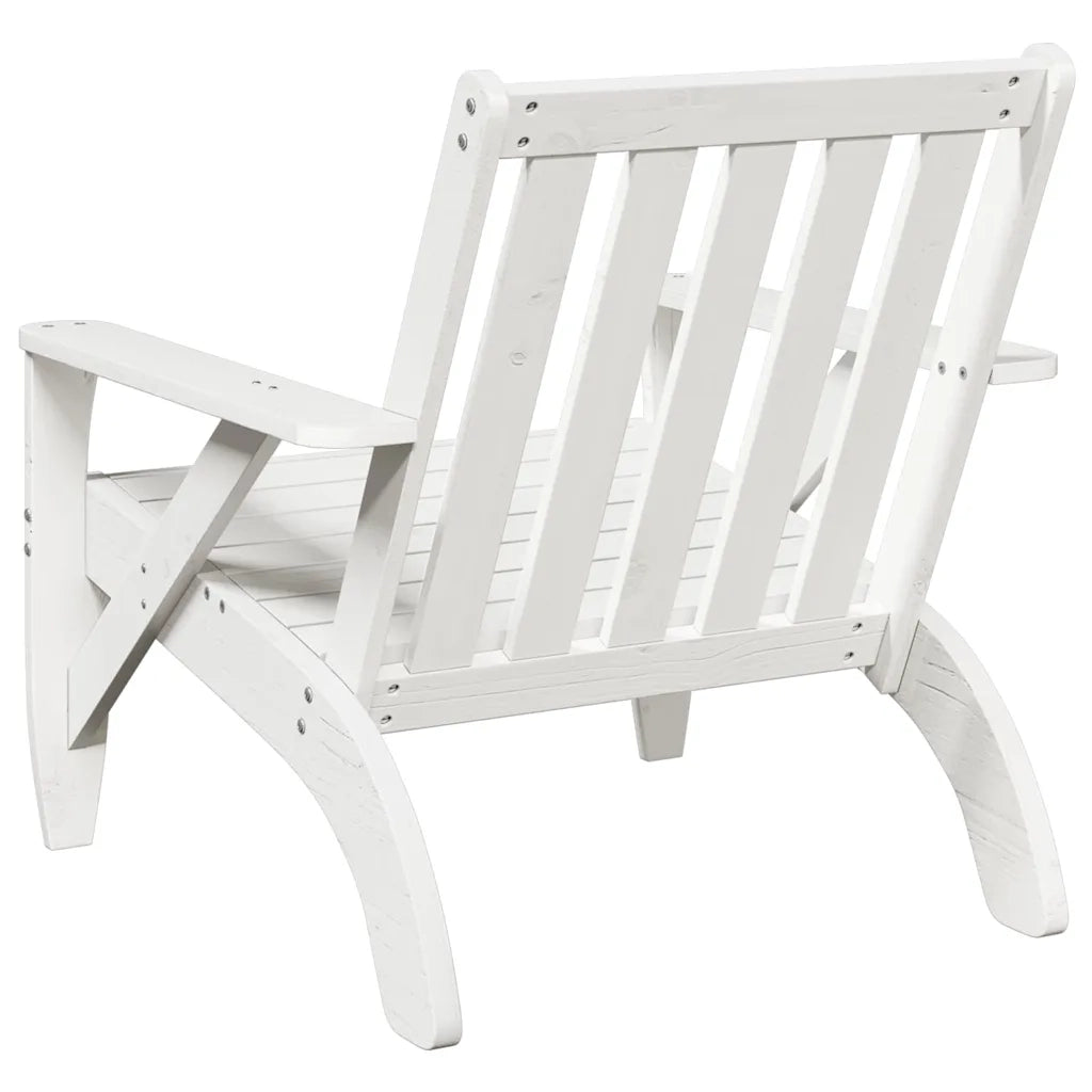 Sedia Adirondack da Giardino Bianca Legno Massello di Pino