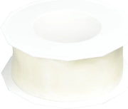 Ribbon con bordo a organza in crema, larghezza 40 mm, lunghezza 25 m