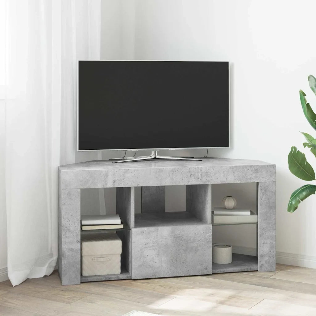Mobile TV LED Angolare Grigio cemento 100 x 40 x 50 cm 889798