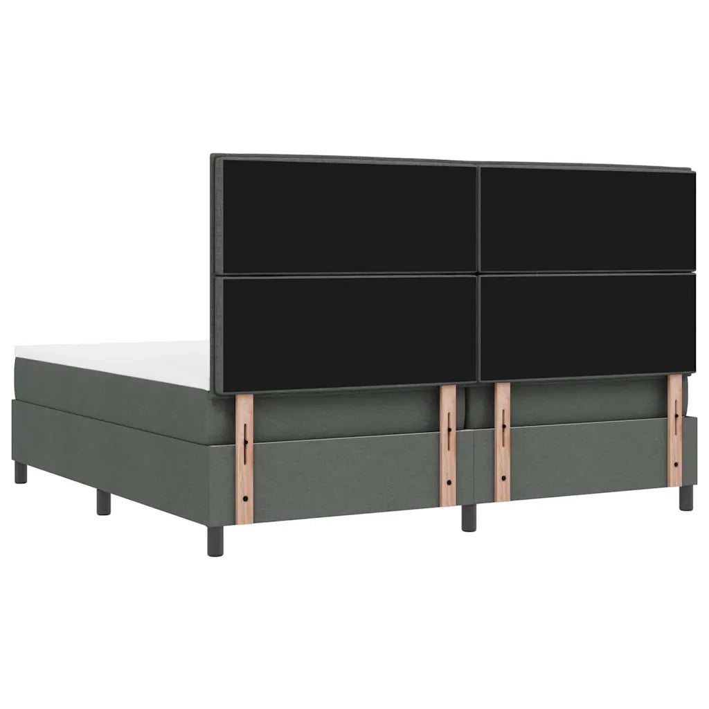 Letto a molle con materasso Grigio scuro 200 x 200 cm Tessuto 3339337