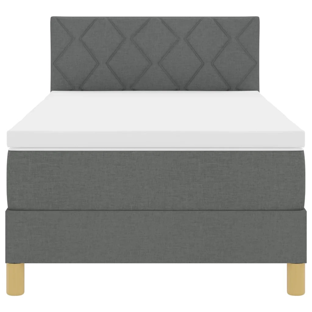 Letto a molle con cuscino Grigio scuro 90 x 190 cm Tessuto 3338959